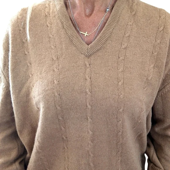 Vintage Lord Jeff 100% Camel Hair Sweater Camel Brown Soft Luxury Knit L - Picture 8 of 8